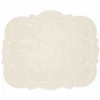 Linho Scalloped Rectangular Placemats In Ivory & White