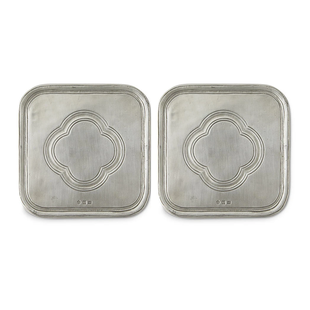 Match Pewter Square Coaster Pair 3 Match Pewter Square Coaster Pair