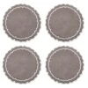 Linho Scalloped Round Coasters In Charcoal & White -Selected Home Goods Store 107CH Linho Scalloped Round Coasters Charcoal