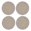 Linho Scalloped Round Coasters In Dark Natural & White 2 Linho Scalloped Round Coasters In Dark Natural & White -Selected Home Goods Store 107DKNAT Linho Scalloped Round Coasters