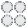 Linho Scalloped Round Coasters In White & Navy 1 Linho Scalloped Round Coasters In White & Navy -Selected Home Goods Store 107WHNVY Linho Scalloped Round Coasters White Navy