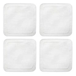 Linho Simple Square Coasters In White