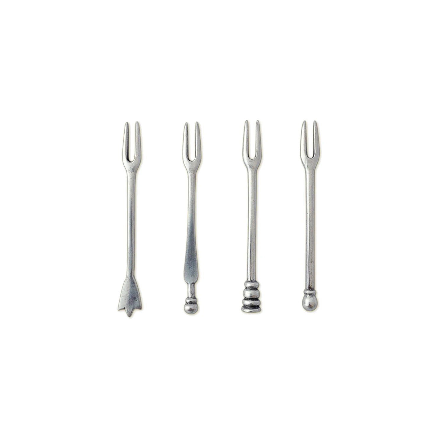 Match Pewter Assorted Olive Cocktail Forks, Set/4 3 Match Pewter Assorted Olive Cocktail Forks, Set/4