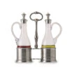 Match Pewter Oil & Vinegar Set With Pewter Tops -Selected Home Goods Store 711.0