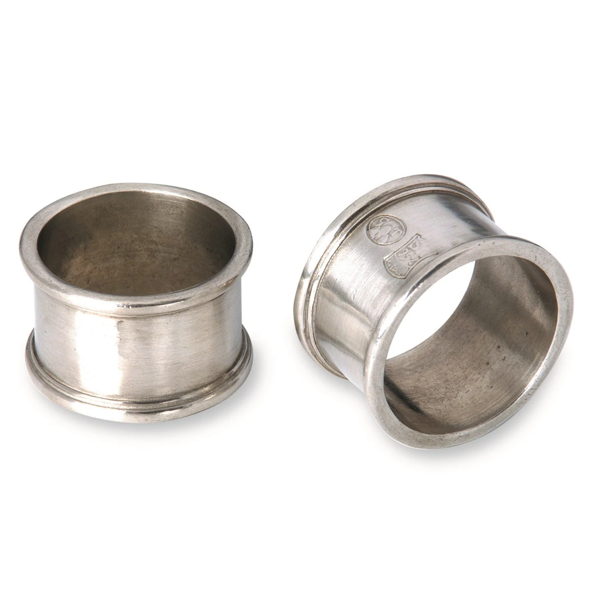 Match Pewter Round Napkin Ring, Pair 3 Match Pewter Round Napkin Ring, Pair