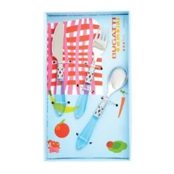 Vietri Aladdin Blue Brilliant 3 Piece Child's Flatware Set