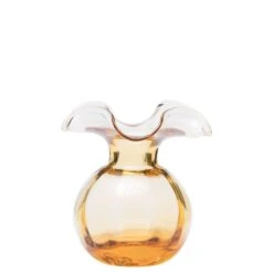 Vietri Hibiscus Glass Amber Bud Vase
