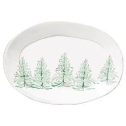 Vietri Lastra Holiday Oval Platter, Large