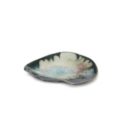 Ae Ceramics Oyster Series Damariscotta Dish In Mint & Charcoal