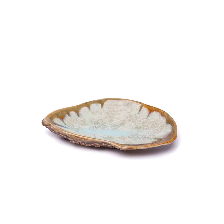 Ae Ceramics Oyster Series Damariscotta Dish In Mint & Tortoise 3 Ae Ceramics Oyster Series Damariscotta Dish In Mint & Tortoise