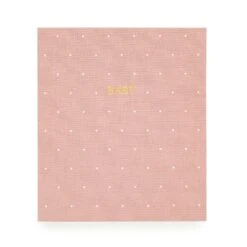 Baby Book In Rose Linen Swiss Dot