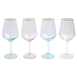 Vietri Assorted Rainbow Wine Glass Set