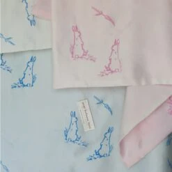 Silk Baby Blanket, Pink Bunnies