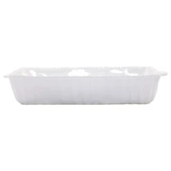 Vietri Incanto Stone White Stripe Baking Dish, Rectangular