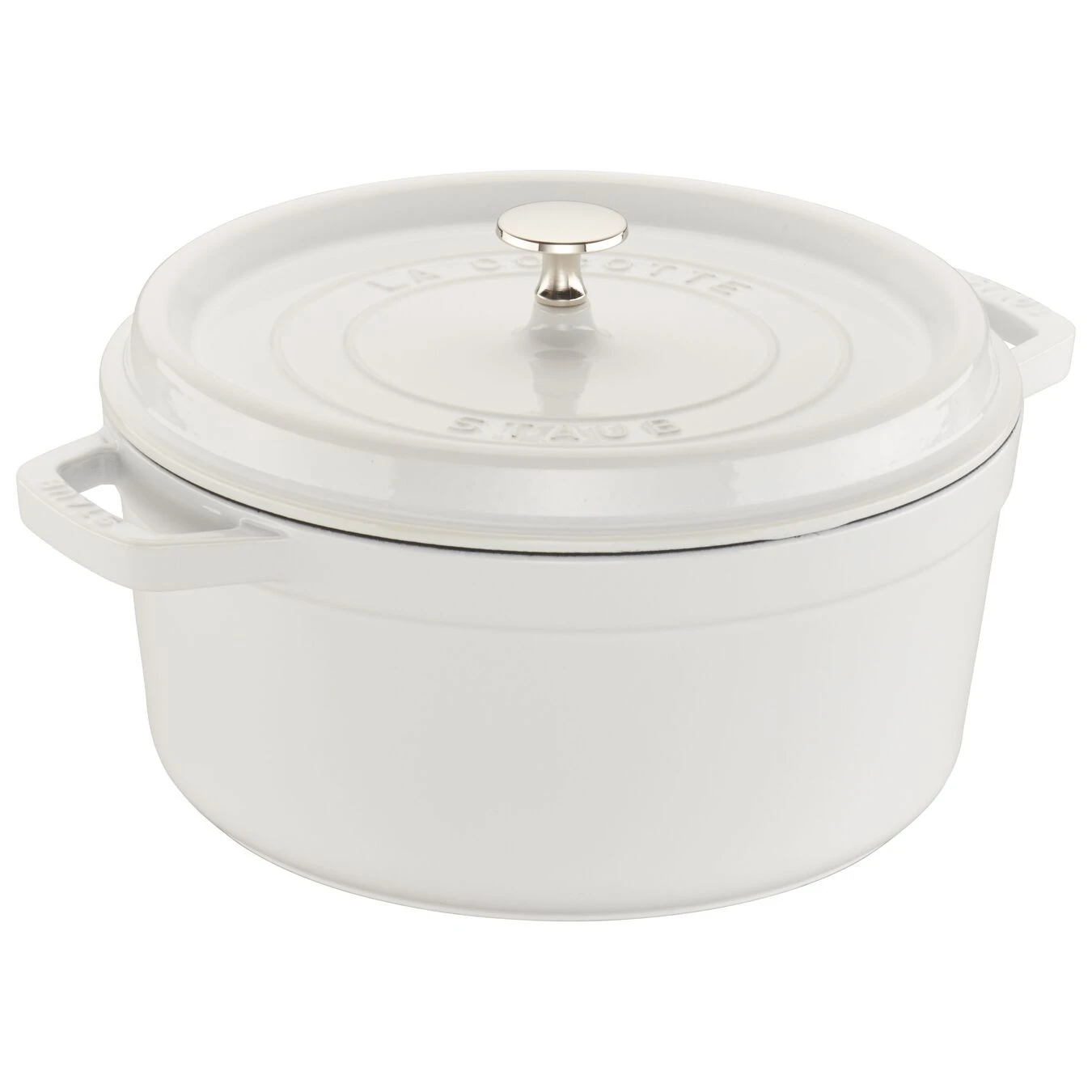 Staub 5.5QT Round Cocotte In White 3 Staub 5.5QT Round Cocotte In White