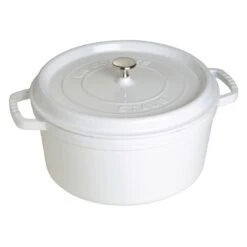 Staub 7QT Round Cocotte In White