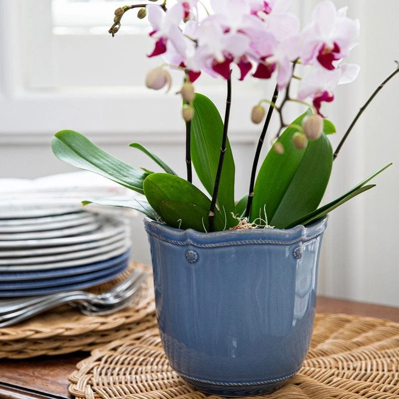 Juliska Berry & Thread Chambray Planter & Saucer 5.25" 5 Juliska Berry & Thread Chambray Planter & Saucer 5.25" - Image 3