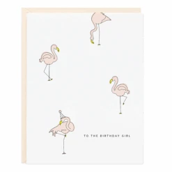 Birthday Girl Flamingo Card
