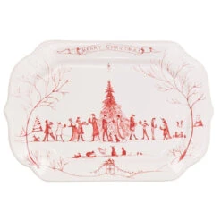 Juliska Country Estate Winter Frolic Ruby Merry Christmas Gift Tray