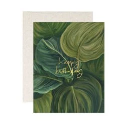 Green Leaves Birthday Card