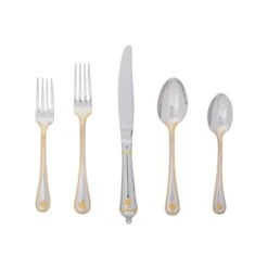 Juliska Berry & Thread Polished W/ Gold Accents 5 Piece Flatware Set