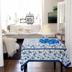 Granada Blue Tablecloth 5 Granada Blue Tablecloth -Selected Home Goods Store granadabluetablecloth71x71