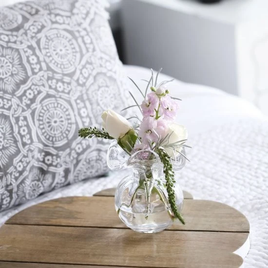 Vietri Hibiscus Glass Clear Bud Vase 4 Vietri Hibiscus Glass Clear Bud Vase - Image 2