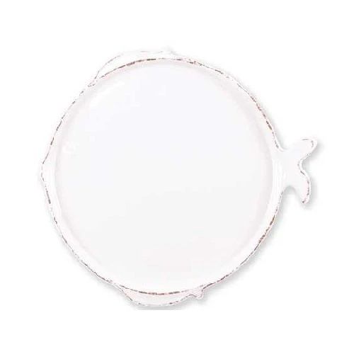 Vietri Lastra Melamine White Fish Salad / Dessert Plate 3 Vietri Lastra Melamine White Fish Salad / Dessert Plate