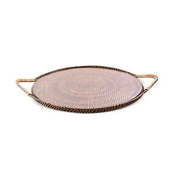 Calaisio Round Serving Tray W/ Glass Bottom 3 Calaisio Round Serving Tray W/ Glass Bottom