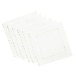 Sferra Festival White Square Cocktail Napkin Set/6