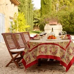Winter Garden Red & Green Tablecloth -Selected Home Goods Store table cloth winter garden red green 5