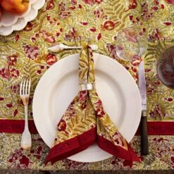 Winter Garden Red & Green Tablecloth -Selected Home Goods Store winter garden 1